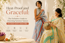 Pure linen and cotton silk summer sarees for women with breathable lightweight handloom elegance