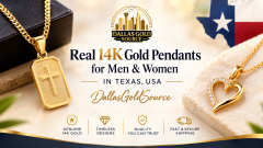 Real 14K Gold Pendants for Men & Women in Texas, USA