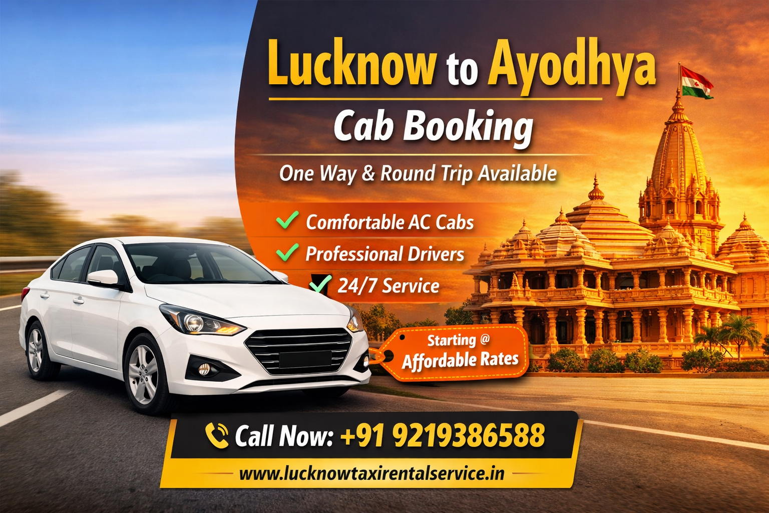 Lucknow to Ayodhya Cab Booking for One-Way & Round Trips